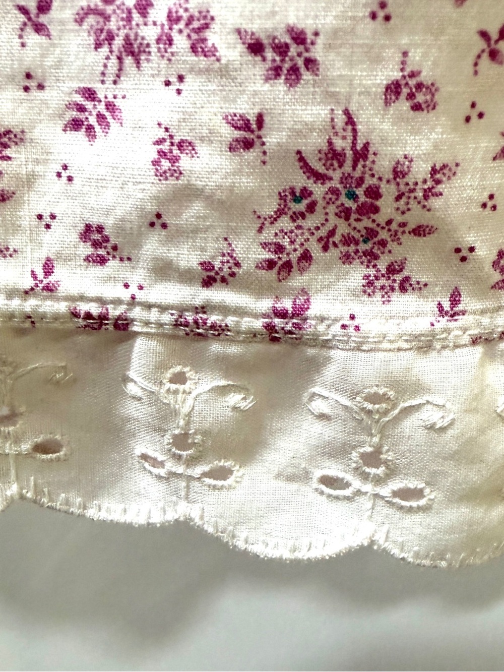 Vintage Pillowcases, Floral Cotton, Set of 2